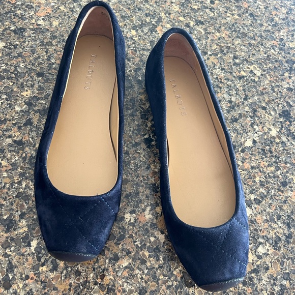 Talbots velvet navy flats leather - Picture 2 of 4